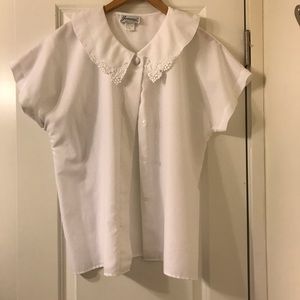 Vintage White Button Down Button Down Blouse